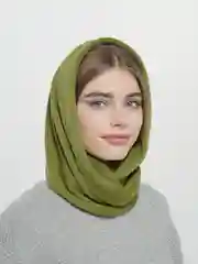 Оливковый снуд женский, вязаный, в два оборота