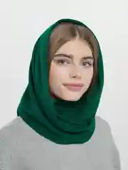 Зеленый снуд женский, вязаный, в два оборота