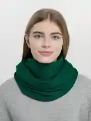 Зеленый снуд женский, вязаный, в два оборота