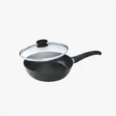 Черный сковорода Гардарика 1222-04-10 Орион с ручкой soft-touch, крышкой 22 см