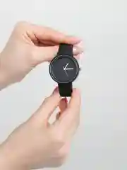 Черный женские часы с ремешком из холста
