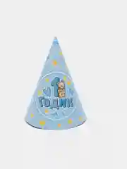 Колпак бумажный 1 годик, голубой цвет, 10 штук