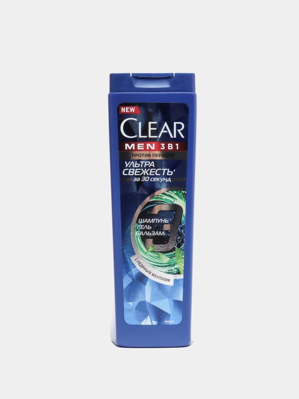 Шампунь+бальзам+гель для душа Clear Men "Ультра свежесть", 400 мл