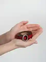 Бордовый женский ремень из натуральной кожи, 2 цвета