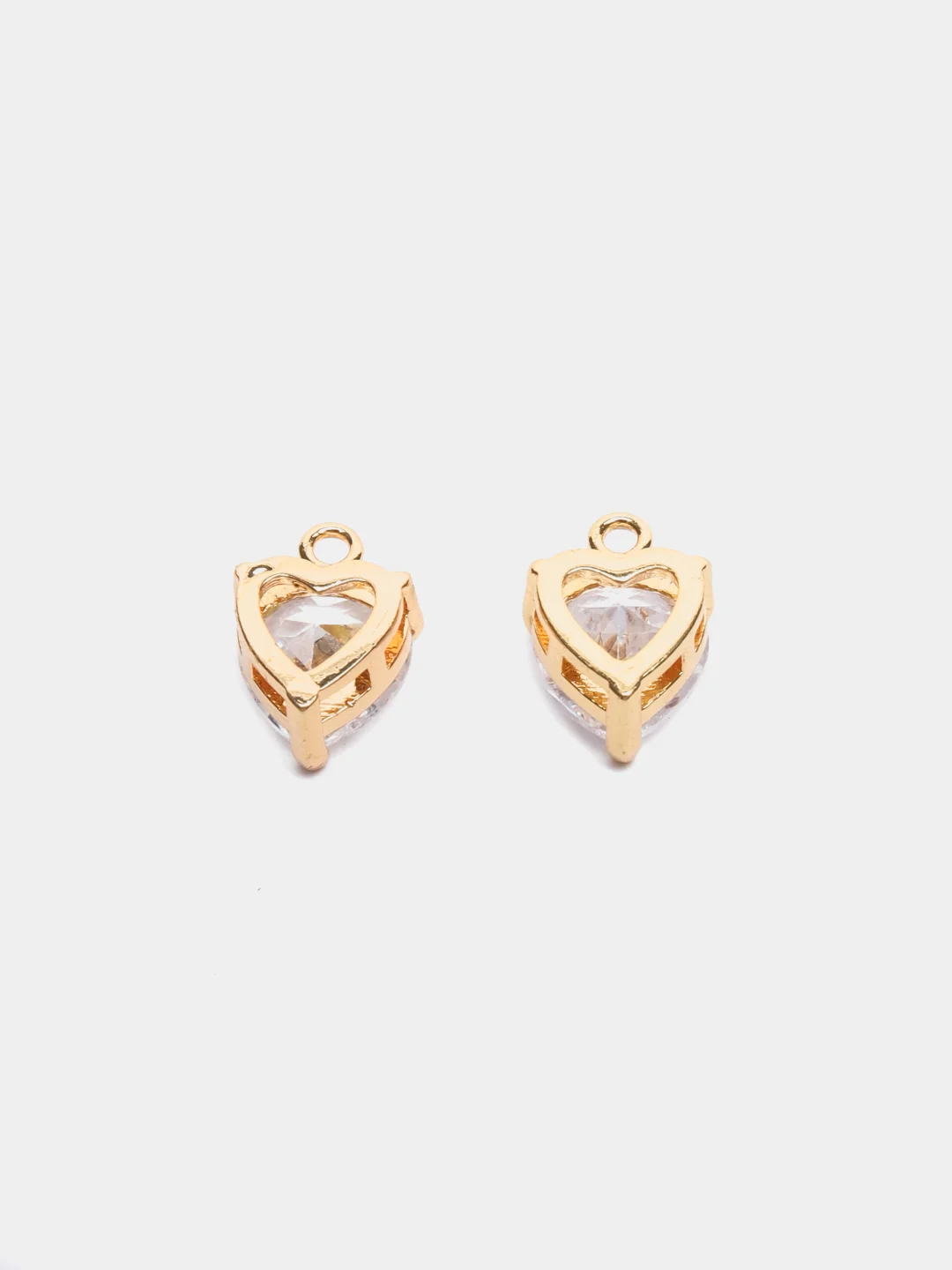 Серебряный элементы для создания сережек, со стразами, 2 штуки