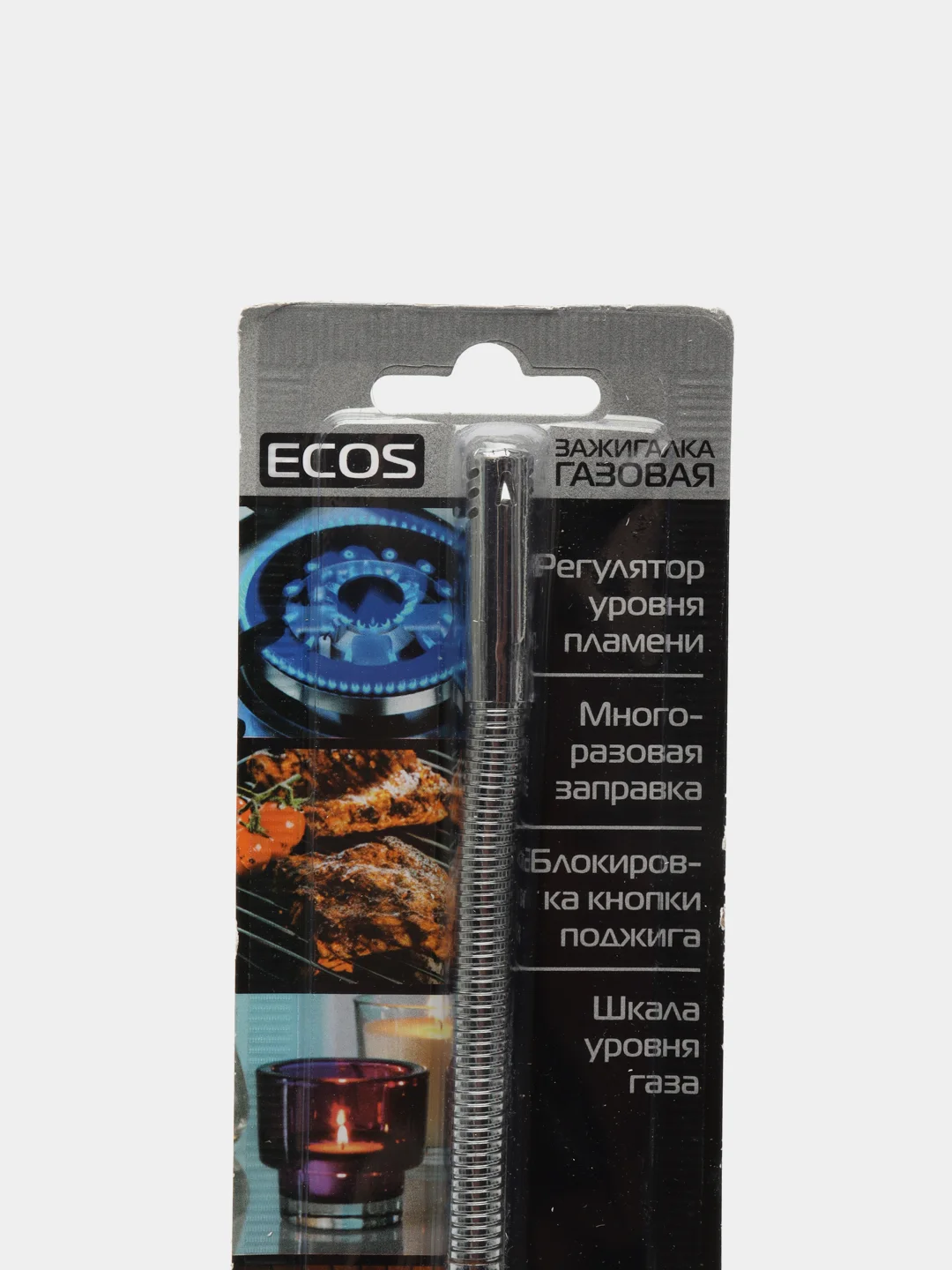 Зажигалка газовая ECOS GLF-002G, зеленая