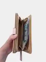 Розовый кошелек женский, длинный