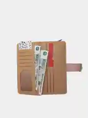 Розовый кошелек женский, длинный