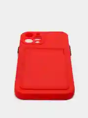 Красный чехол для iPhone XR, 12, 13, Pro, Max, ХР с карманом для карт защита камеры динамика айфон