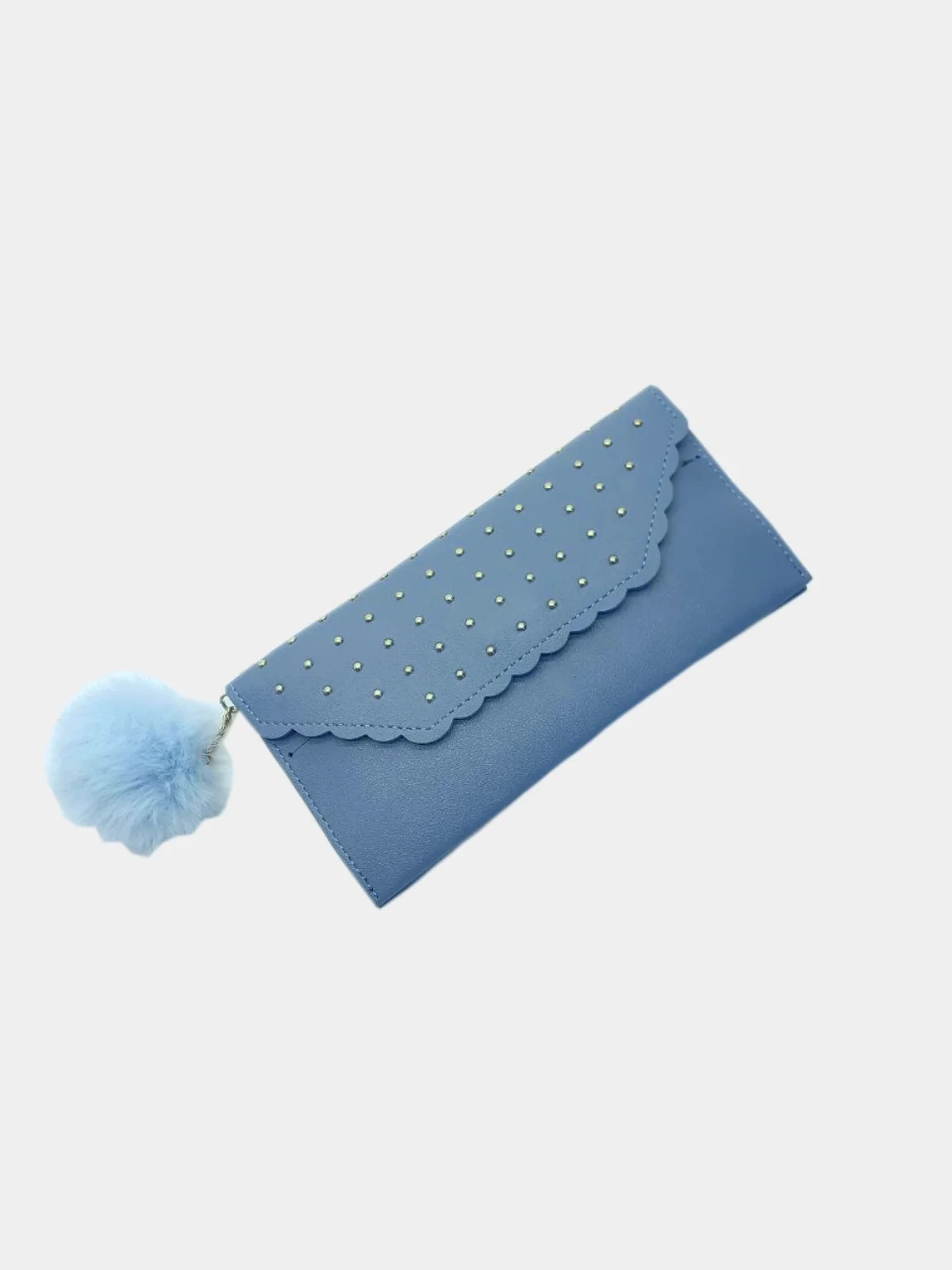 Голубой кошелек женский, 19 х 9,5 см