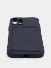 Темно-синий чехол для iPhone XR, 12, 13, Pro, Max, ХР с карманом для карт защита камеры динамика айфон