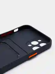 Темно-синий чехол для iPhone XR, 12, 13, Pro, Max, ХР с карманом для карт защита камеры динамика айфон