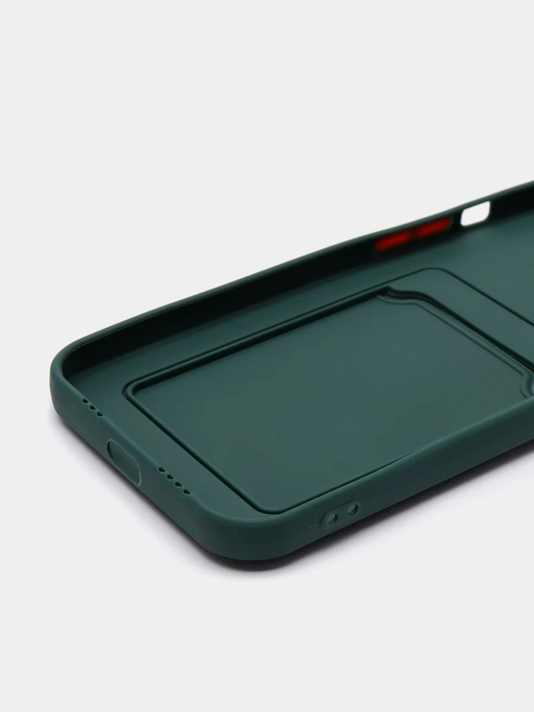 Тёмно-зелёный чехол для iPhone XR, 12, 13, Pro, Max, ХР с карманом для карт защита камеры динамика айфон