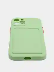 Лайм чехол для iPhone XR, 12, 13, Pro, Max, ХР с карманом для карт защита камеры динамика айфон