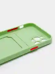 Лайм чехол для iPhone XR, 12, 13, Pro, Max, ХР с карманом для карт защита камеры динамика айфон