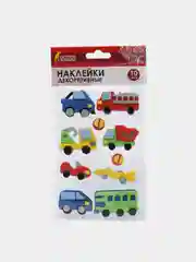 Наклейки из EVA "Машинки", ассорти, Остров Сокровищ, 661470, 10 штук