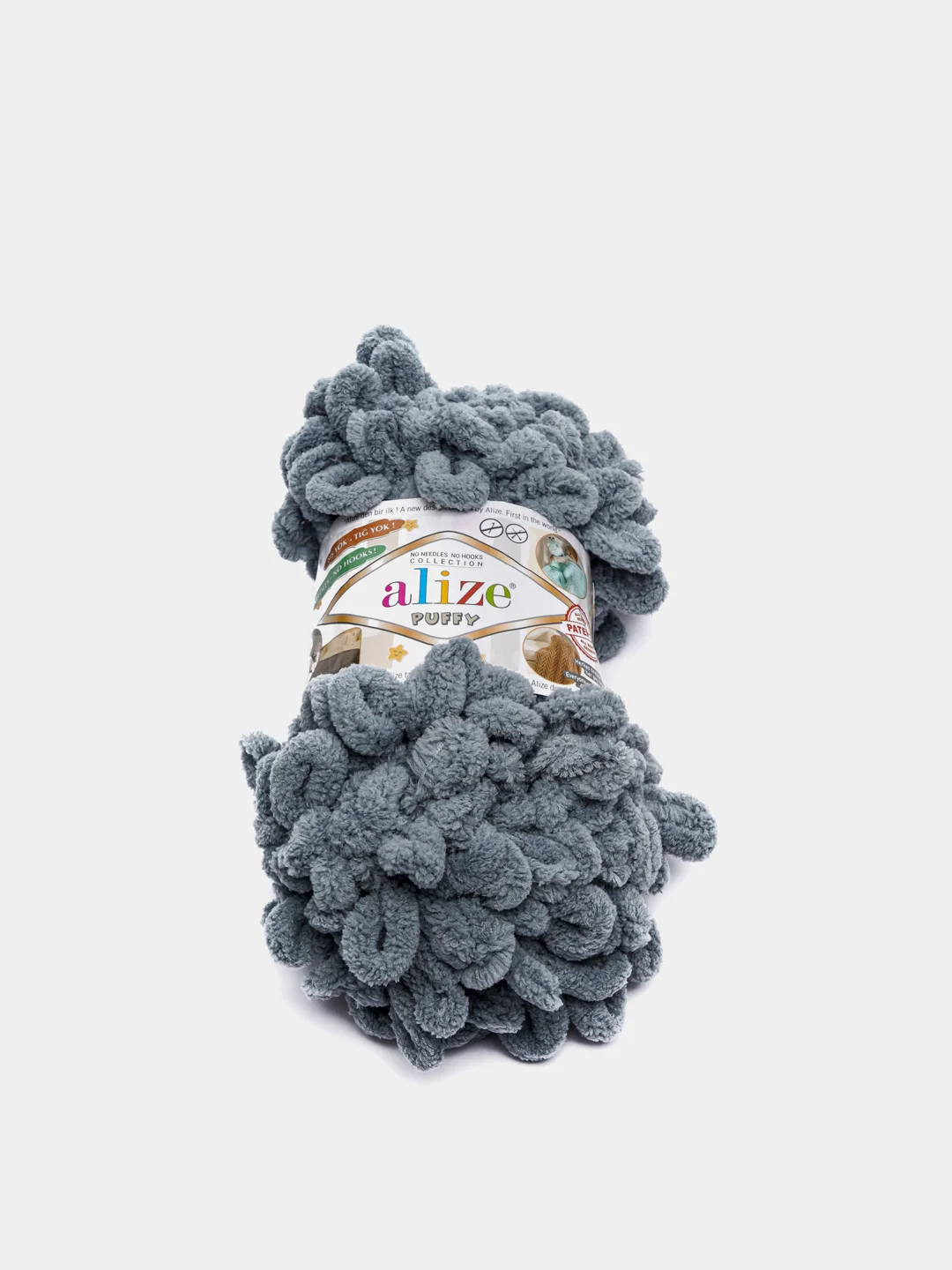 Серый пряжа Alize Puffy