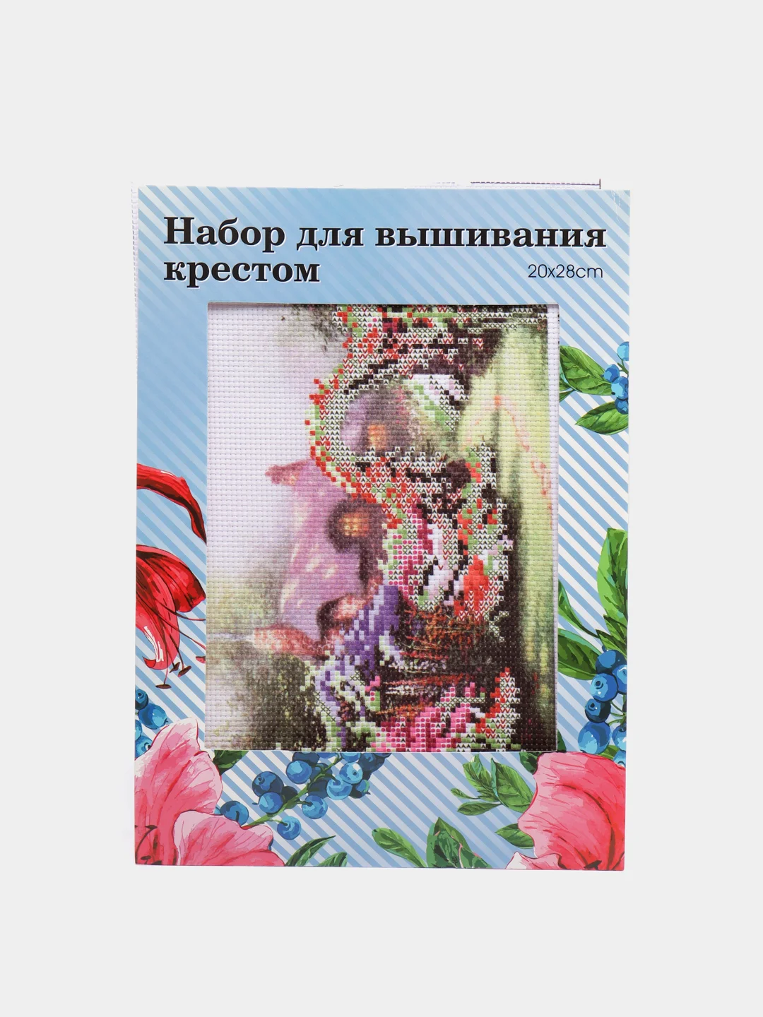 Бежевый меланж вышивка крестом, 20х28