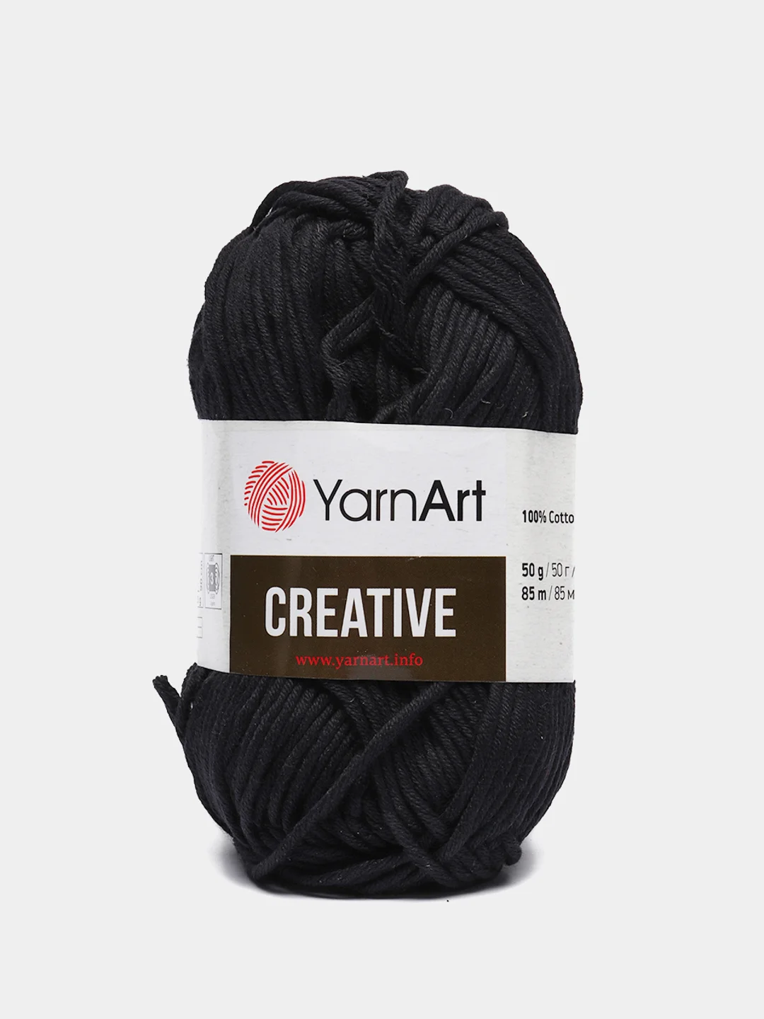 Черный пряжа YarnArt Creative, 50 г, 85 м, 100% хлопок