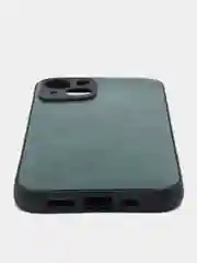 Зеленый чехол IPhone 13 / 13 Mini / 13Pro / 13ProMax силиконовый, имитация кожи