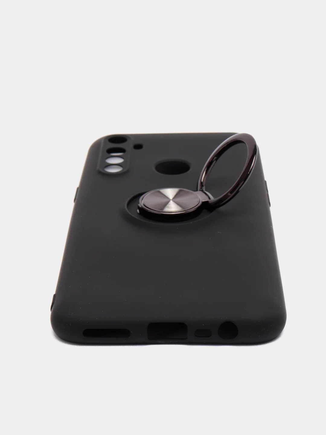 Черный чехол Realme C3 / 5 / 6i  Реалми С3 / 5 / 6ай силиконовый с кольцом держателем