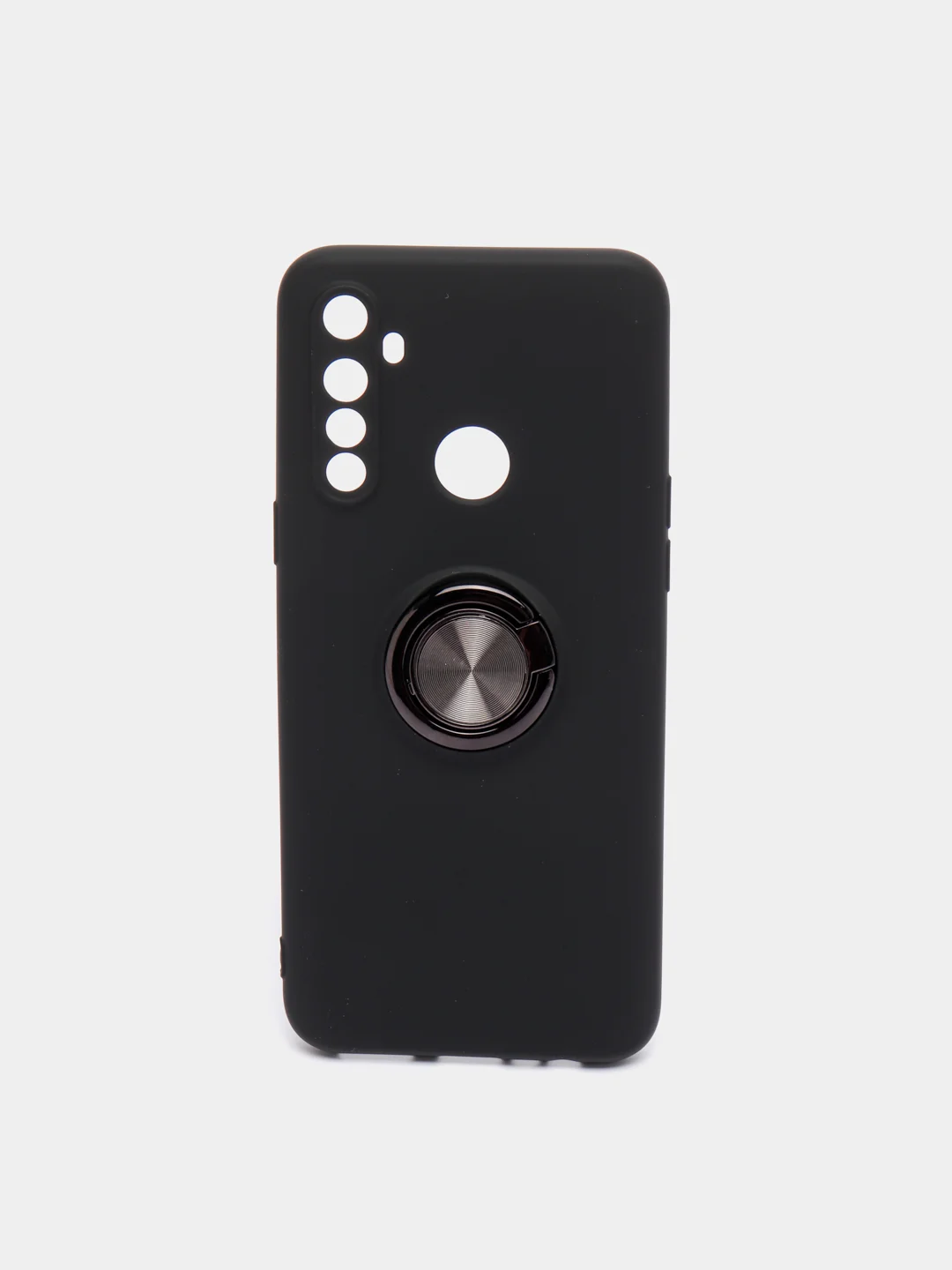Черный чехол Realme C3 / 5 / 6i  Реалми С3 / 5 / 6ай силиконовый с кольцом держателем