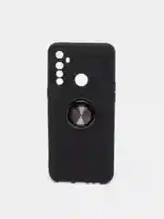 Черный чехол Realme C3 / 5 / 6i  Реалми С3 / 5 / 6ай силиконовый с кольцом держателем