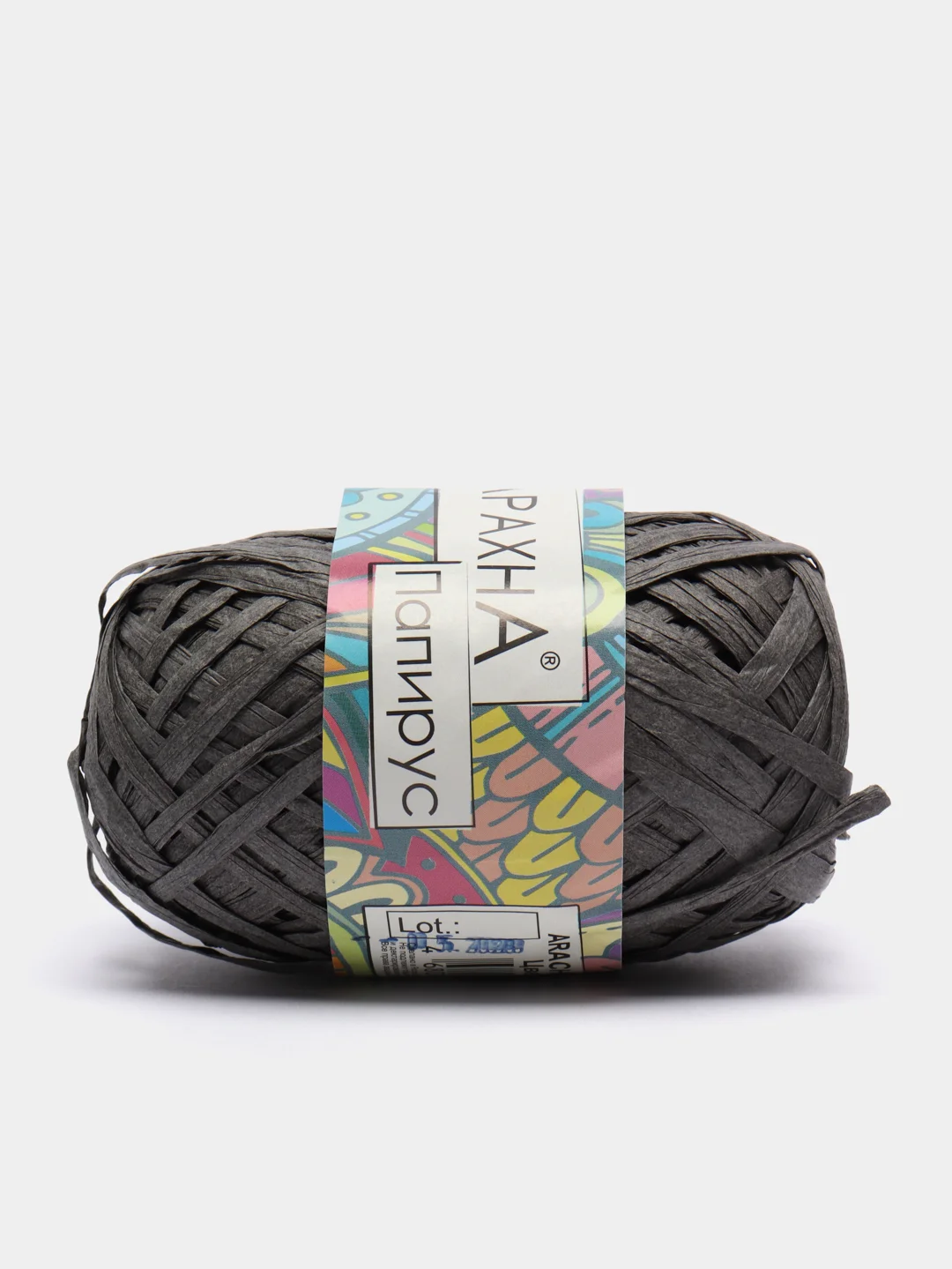 Тёмно-серый пряжа Arachna "Papyrus" рафия