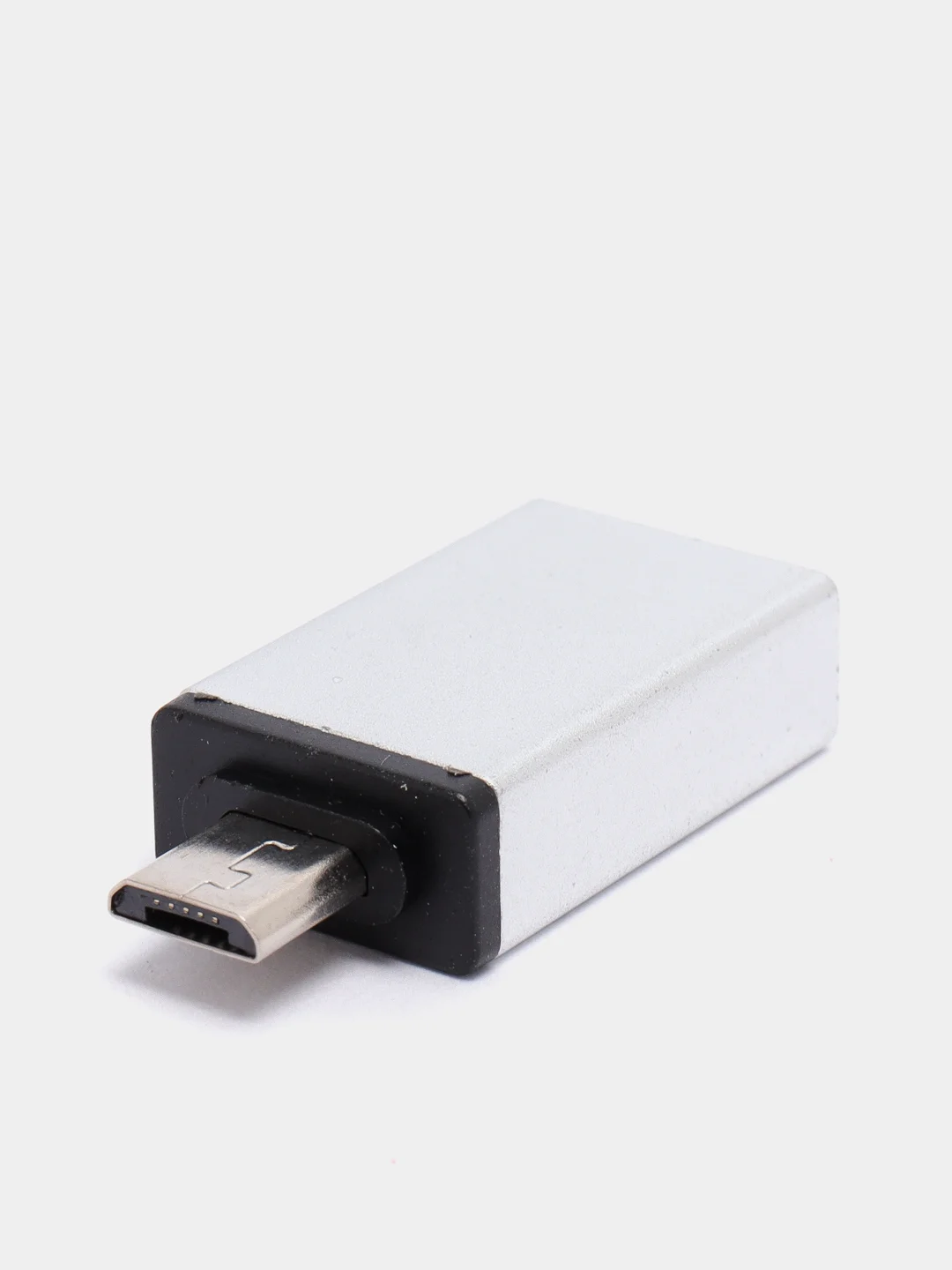 Серебряный otg-переходник USB - Micro-USB