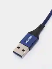 Синий кабель USB - Type-C WALKER C705, в текстильной оплетке