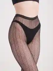 Кружевные колготки, в сетку, черные