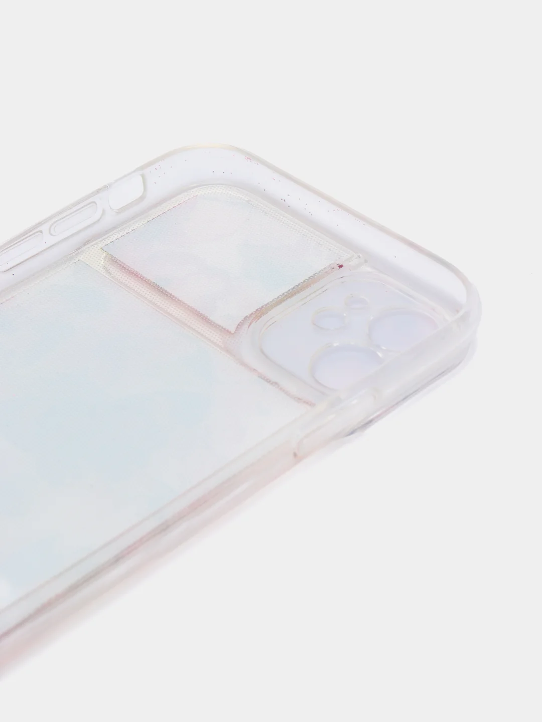 Лавандовый чехол iPhone 11 силиконовый переливающийся жидкий с блестками и защитой камеры