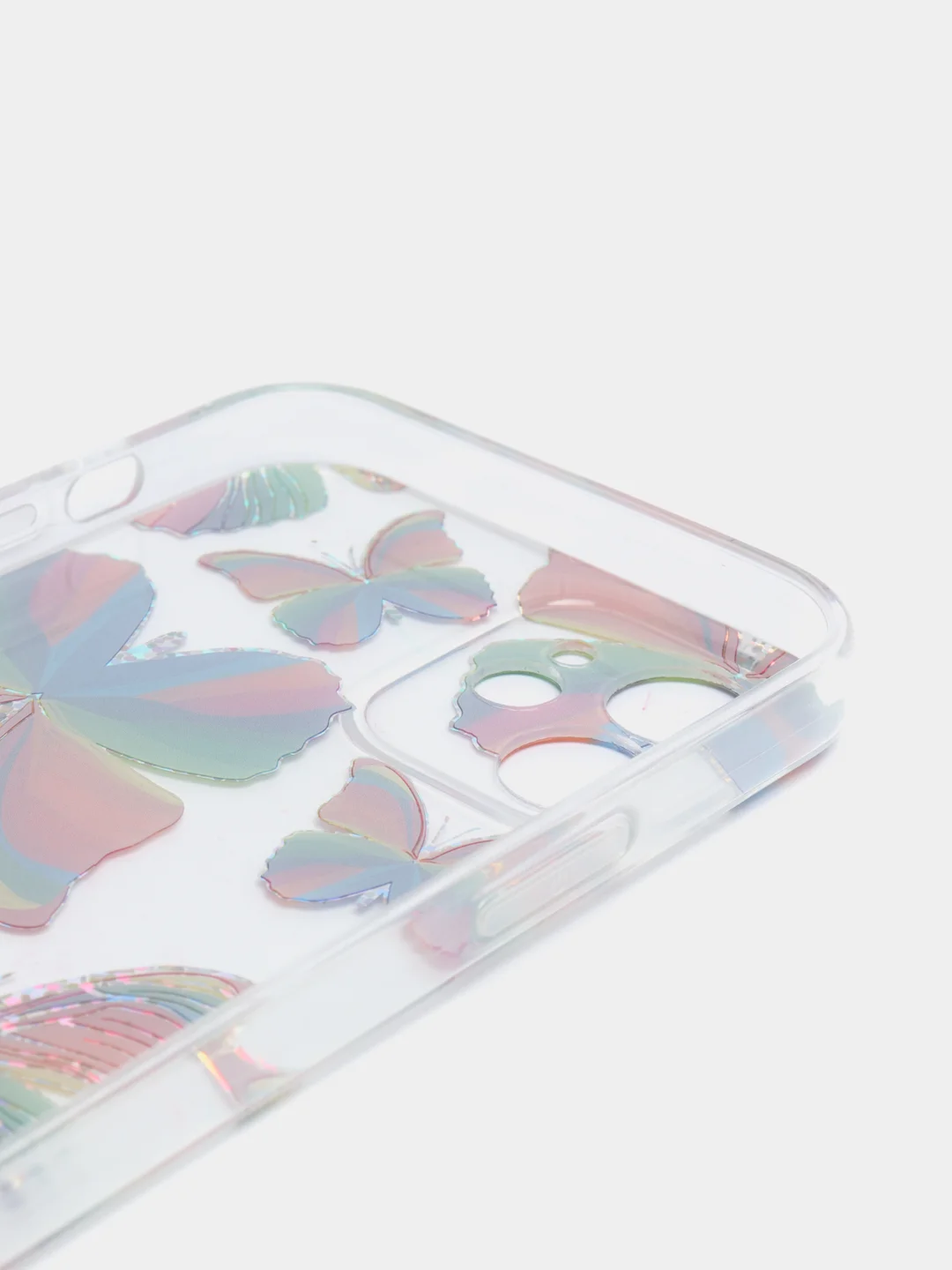 Лимонный чехол Apple iPhone 12, 12 Pro, 12 Mini прозрачный с рисунком и блестками