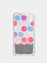 Бирюзовый чехол iPhone X / Xs силиконовый переливающийся жидкий с блестками