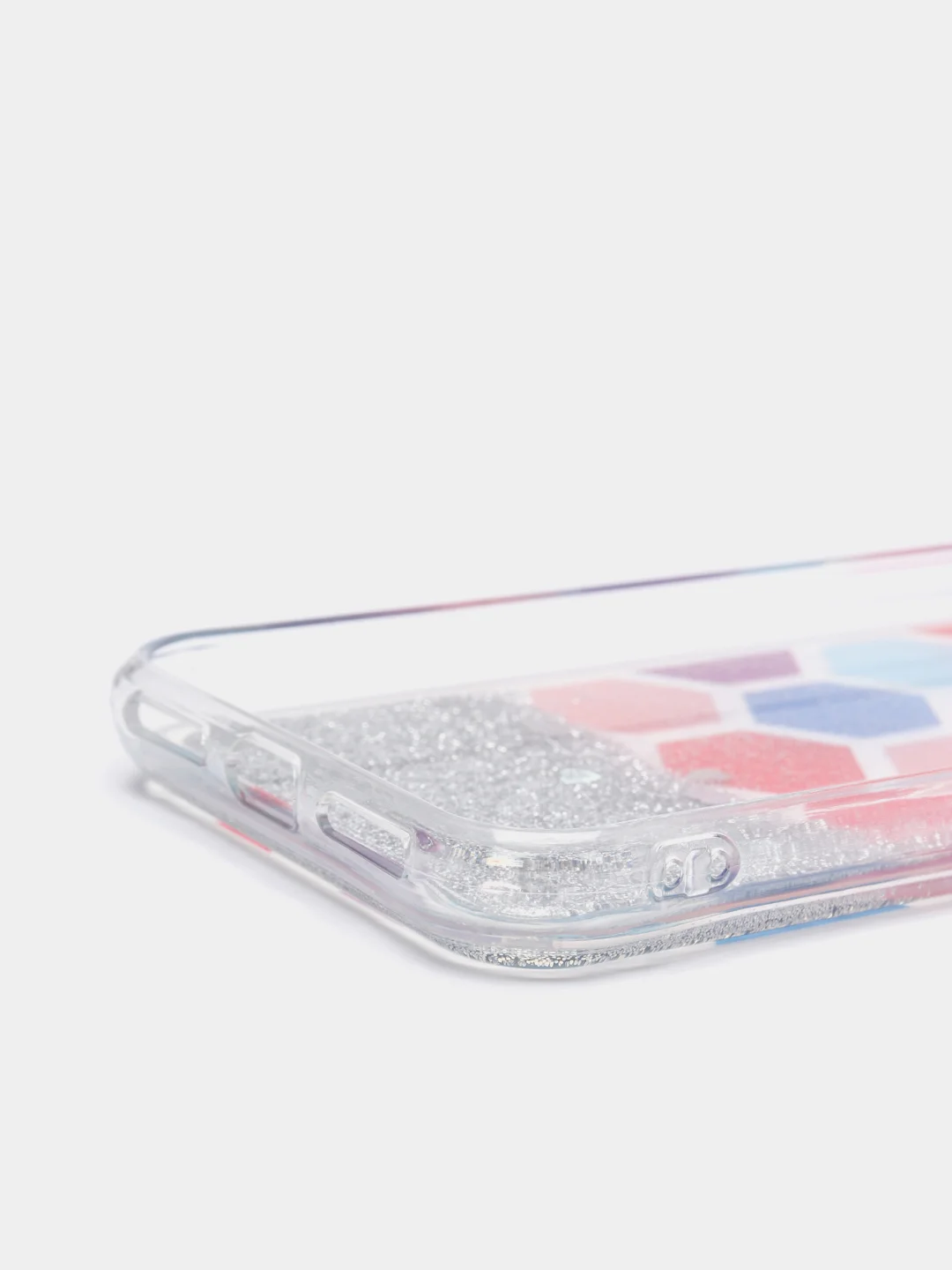 Бирюзовый чехол iPhone X / Xs силиконовый переливающийся жидкий с блестками
