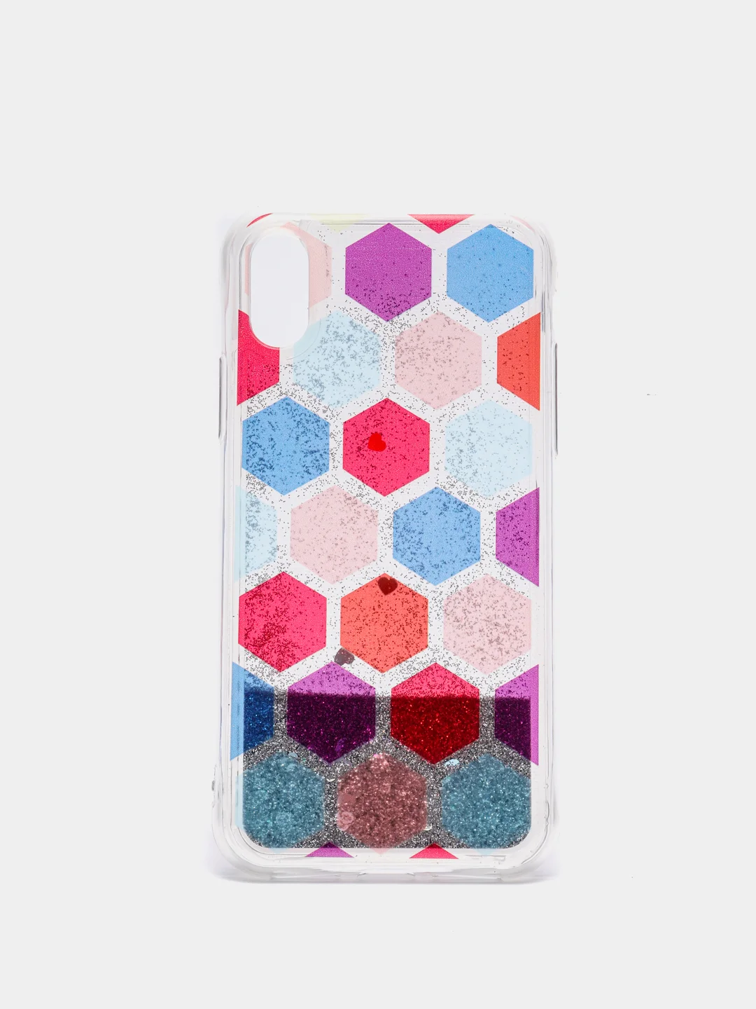 Бирюзовый чехол iPhone X / Xs силиконовый переливающийся жидкий с блестками