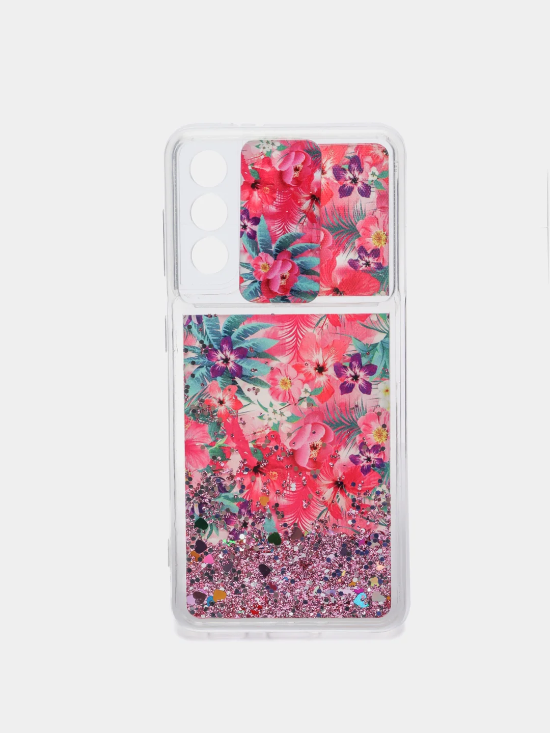 Коралловый меланж чехол Samsung Galaxy S21 силиконовый переливающийся жидкий с блестками и защитой камеры