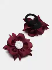Бордовый бантики для волос, 2 штуки