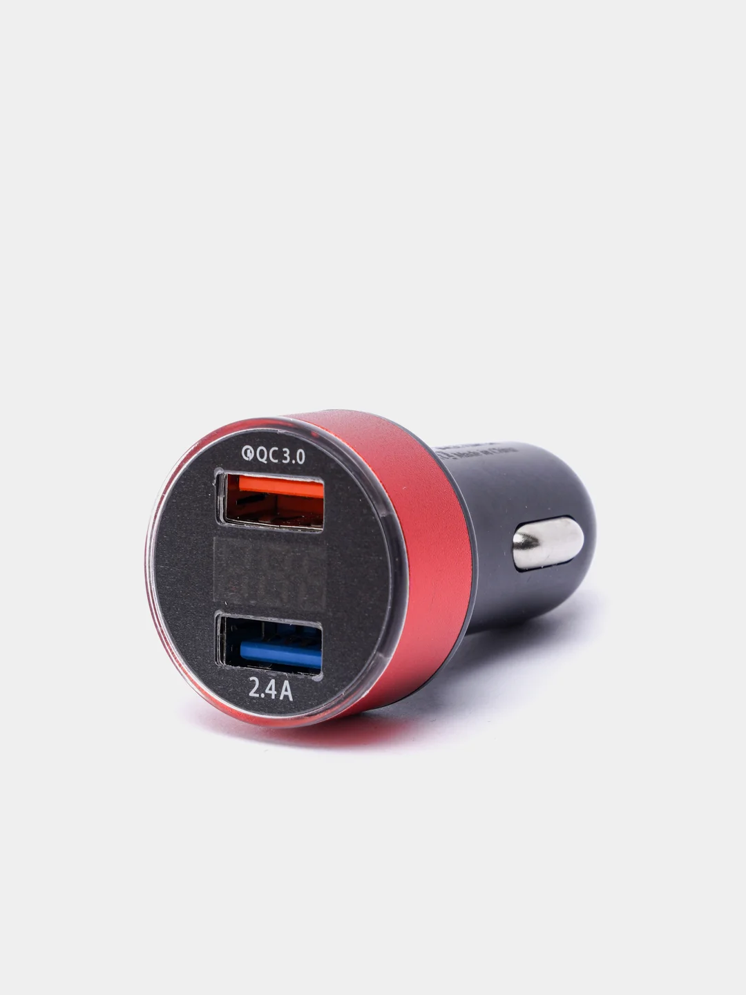 Красный автомобильное зарядное устройство, 2 USB, QC 3.0, быстрая зарядка, 2,4 А