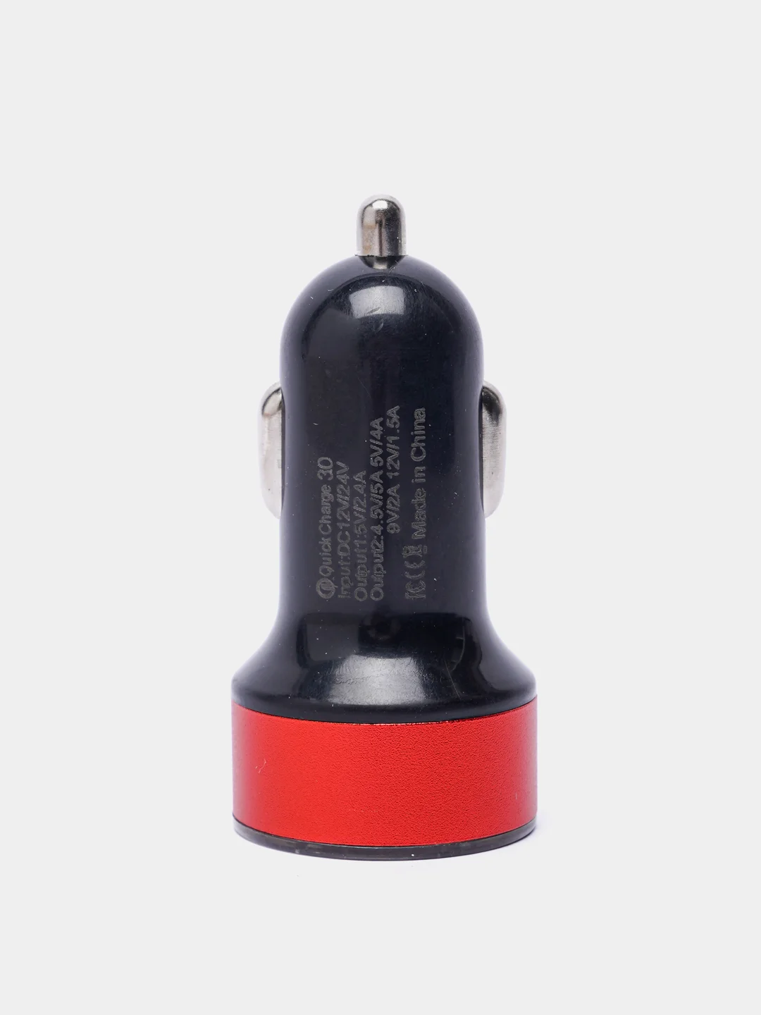 Красный автомобильное зарядное устройство, 2 USB, QC 3.0, быстрая зарядка, 2,4 А