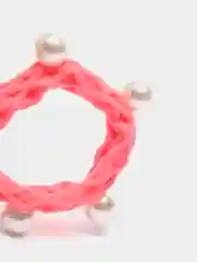 Розовый резинка для волос с жемчугом, разноцветная, эластичная