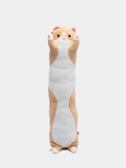 Кот-батон, мягкая игрушка-антистресс длинный кот, 60 см