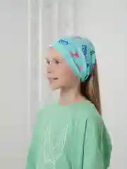 Голубой косынка для девочки летняя, на резинке