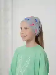 Серый косынка для девочки летняя, на резинке