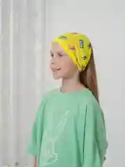 Желтый косынка для девочки летняя, на резинке