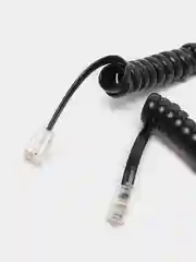 Черный шнур витой трубочный телефонный