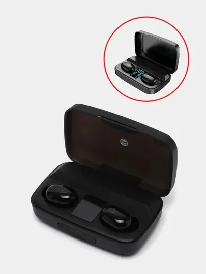 Черный беспроводные наушники EARbuds A10S, c powerbank