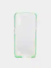Лайм чехол силиконовый прозрачный на Samsung A01, с цветной вставкой