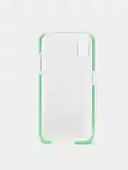 Лайм чехол силиконовый прозрачный на Samsung A01, с цветной вставкой