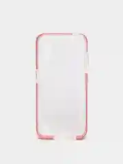 Красный чехол силиконовый прозрачный на Samsung A01, с цветной вставкой